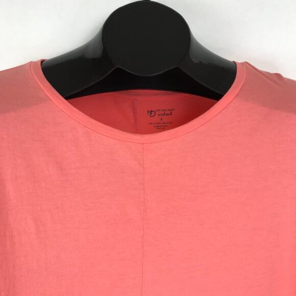 New Directions Weekend Scoop Neck Tee Women's Size Small Coral Stretch Knit - Picture 2 of 9